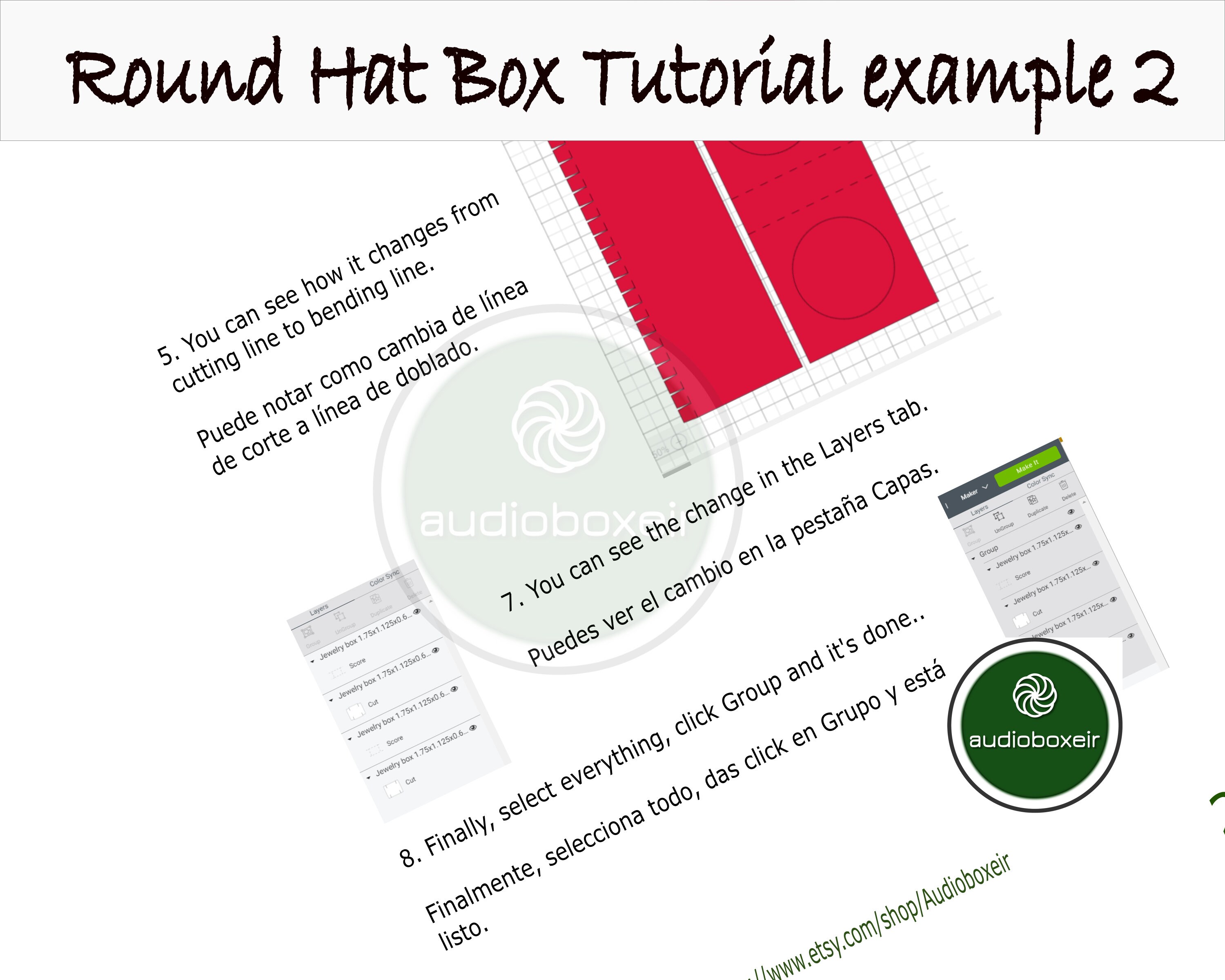Round Hat Box Template 6x4x1 PDF SVG DXF Eps Png Jpeg Etsy