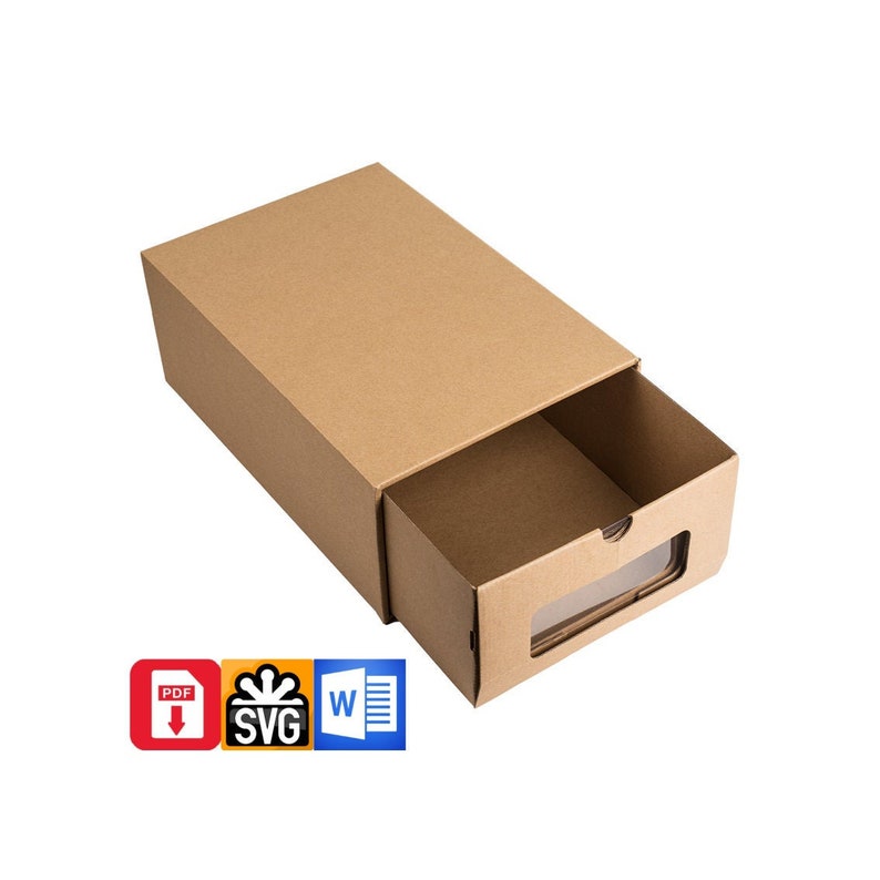 Shoe Box Template Matchbox Style 13x8x5inch Pdf Print Svg To Cutting Machine Cricut Silhouette Scan N Cut Word Instructions 330x203x127mm Home Living Shoe Storage Delage Com Br