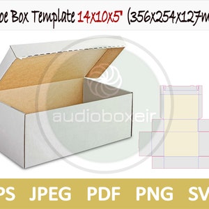 Template of shoe box one piece (14&quot;x10&quot;x5&quot;)