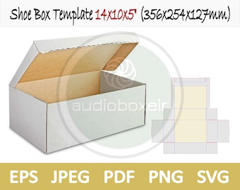 Template of shoe box one piece (14"x10"x5")