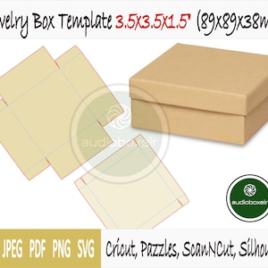 Template of box for jewelry (3.5"x3.5"x1.5")