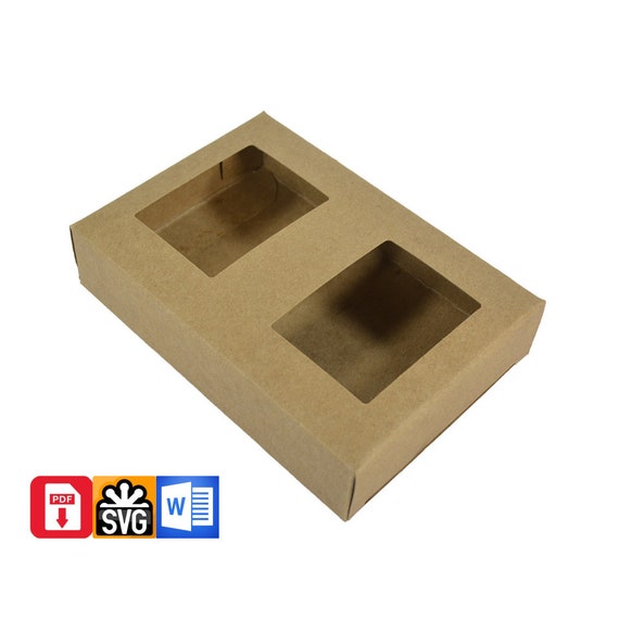 Soap box template 3.125x1.25x5.5 79x32x140mm 2 windows box | Etsy