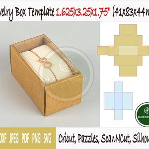Template of box for jewelry with clear lid (1.625&quot;x3.25&quot;x1.75&quot;)