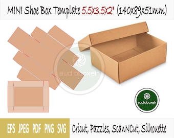 Template of box for shoe mini size  (5.5"x3.5"x2")