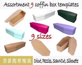 Templates of coffin box - 9 sizes