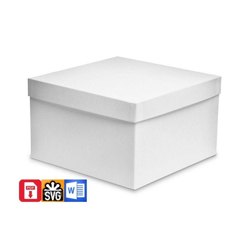 Template of box with lid 10x10x6 image 3