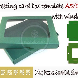Plantilla de caja para tarjeta de felicitación con ventana A5/C5