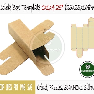 Template of box for lipstick (1&quot;x1&quot;x4.25&quot;)