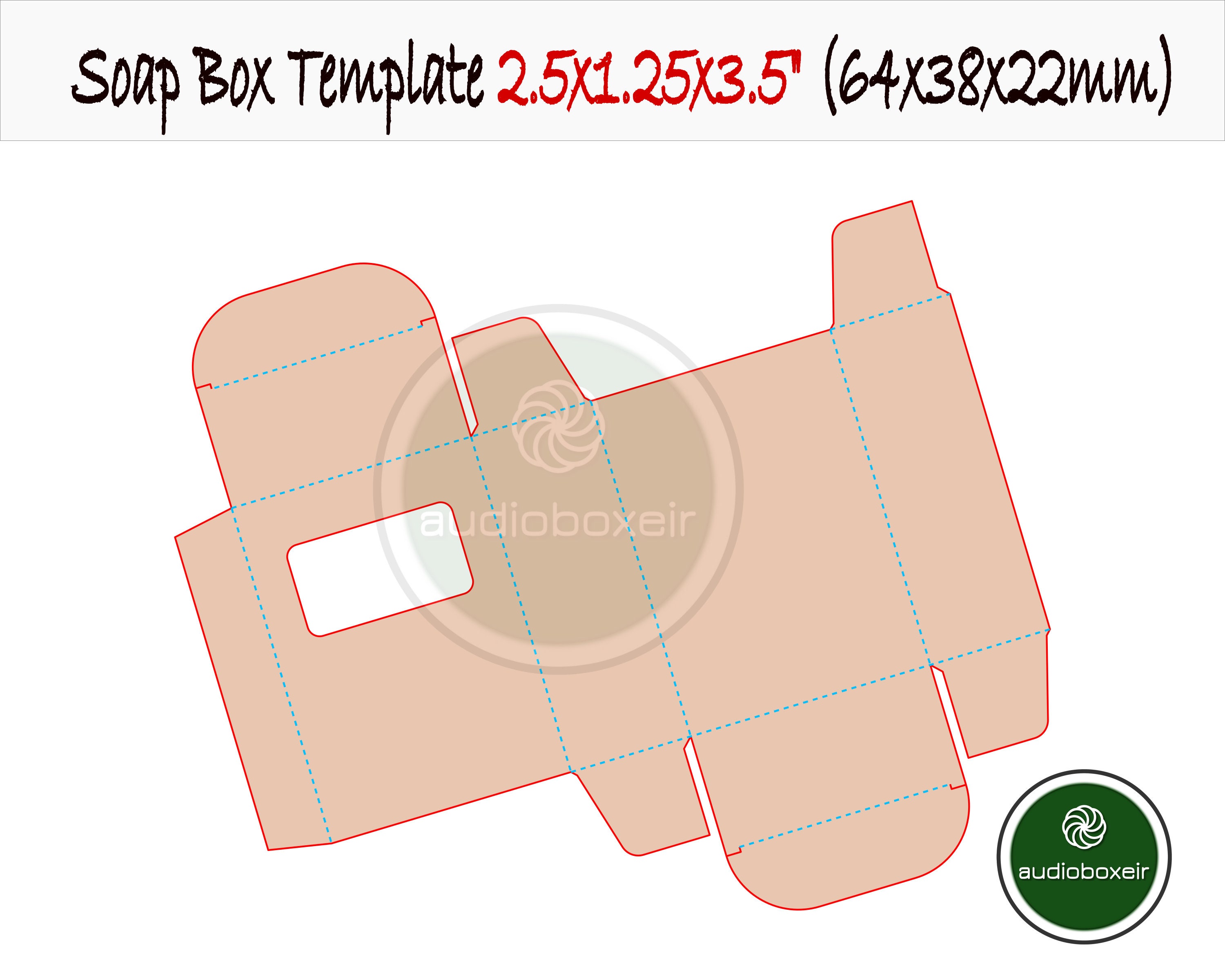 Soap Box Template 2.5x1.25x3.5 64x32x89mm Half Window Etsy