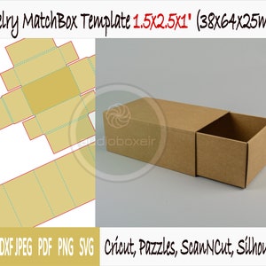 Template of box for jewelry with sleeve (1.5"x2".5x1")