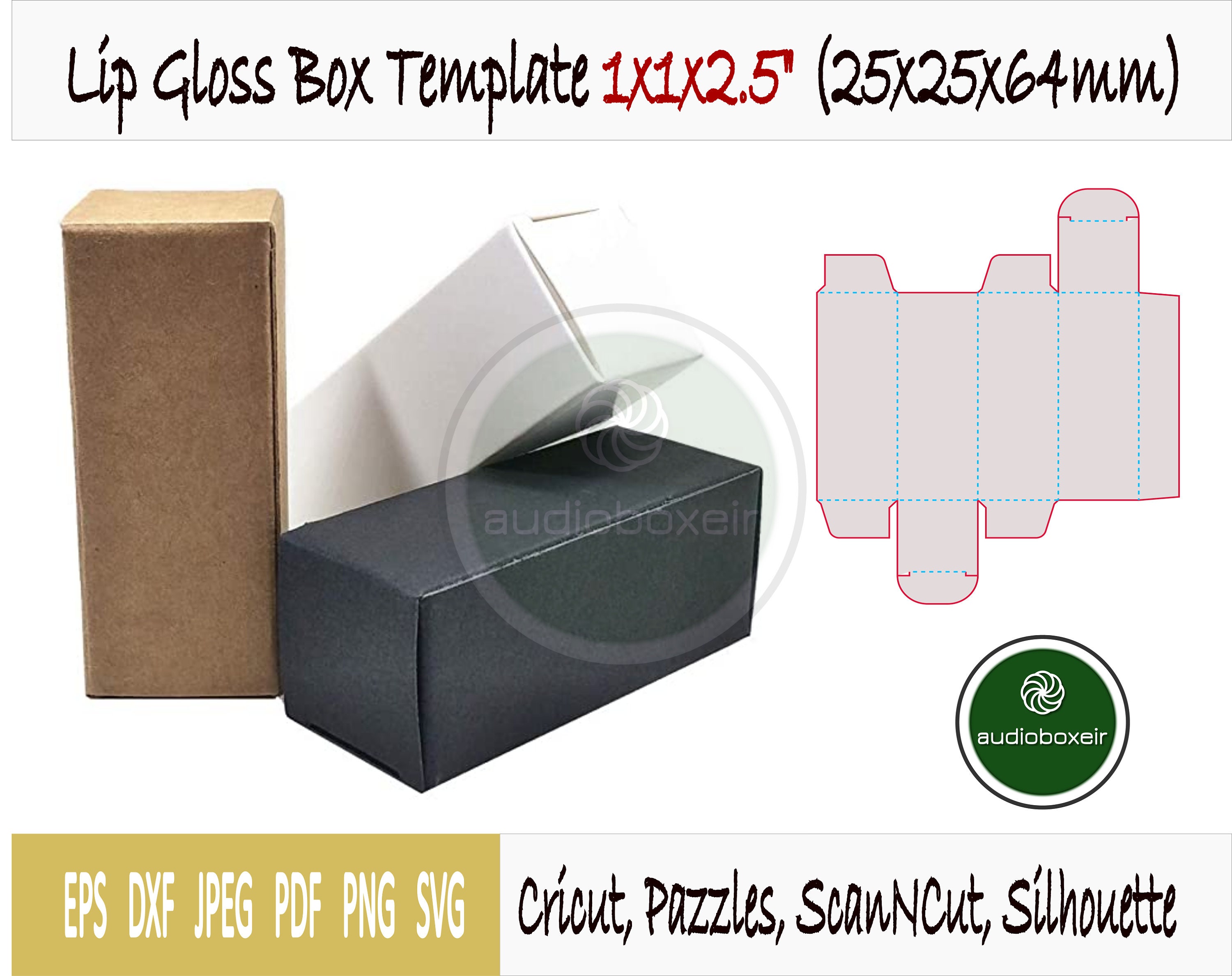 Lipstick Box Template 1x1x2.5 PDF SVG DXF Png Jpg Eps Etsy Canada