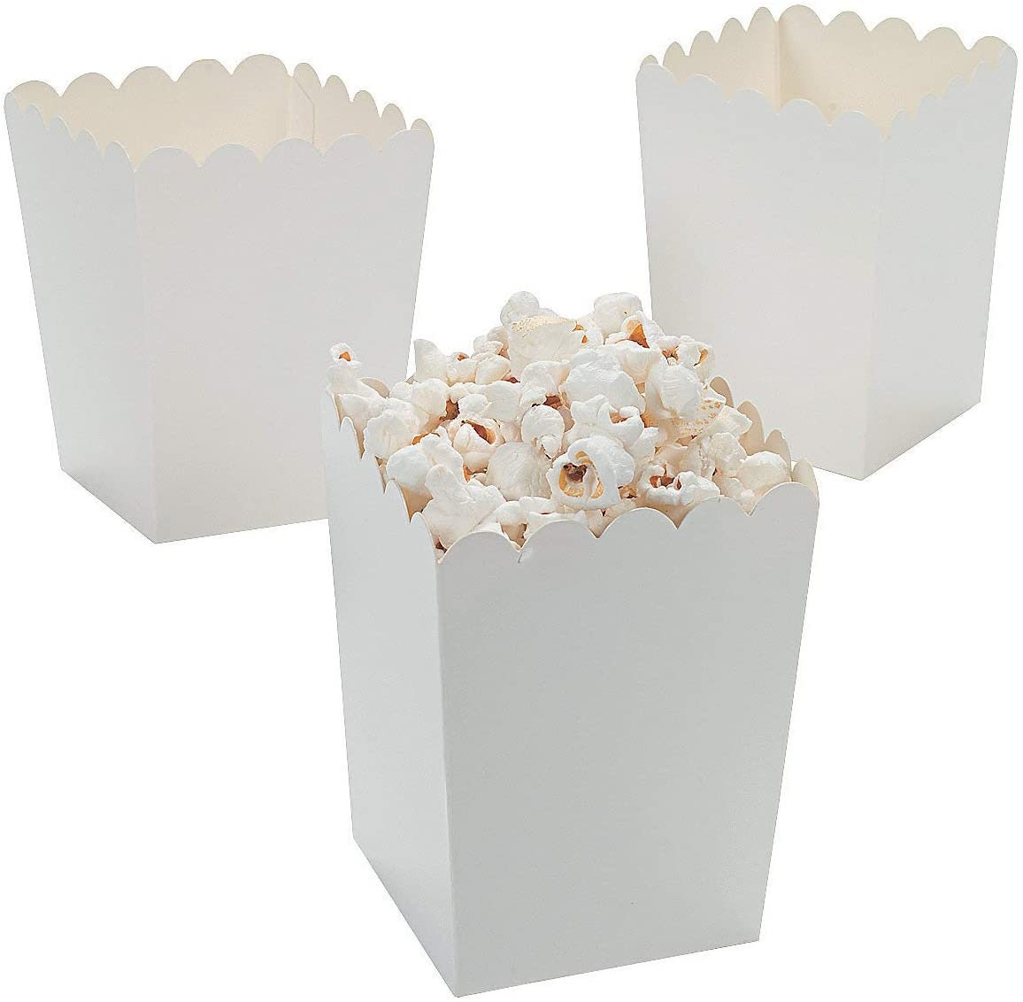 pink and white popcorn bags