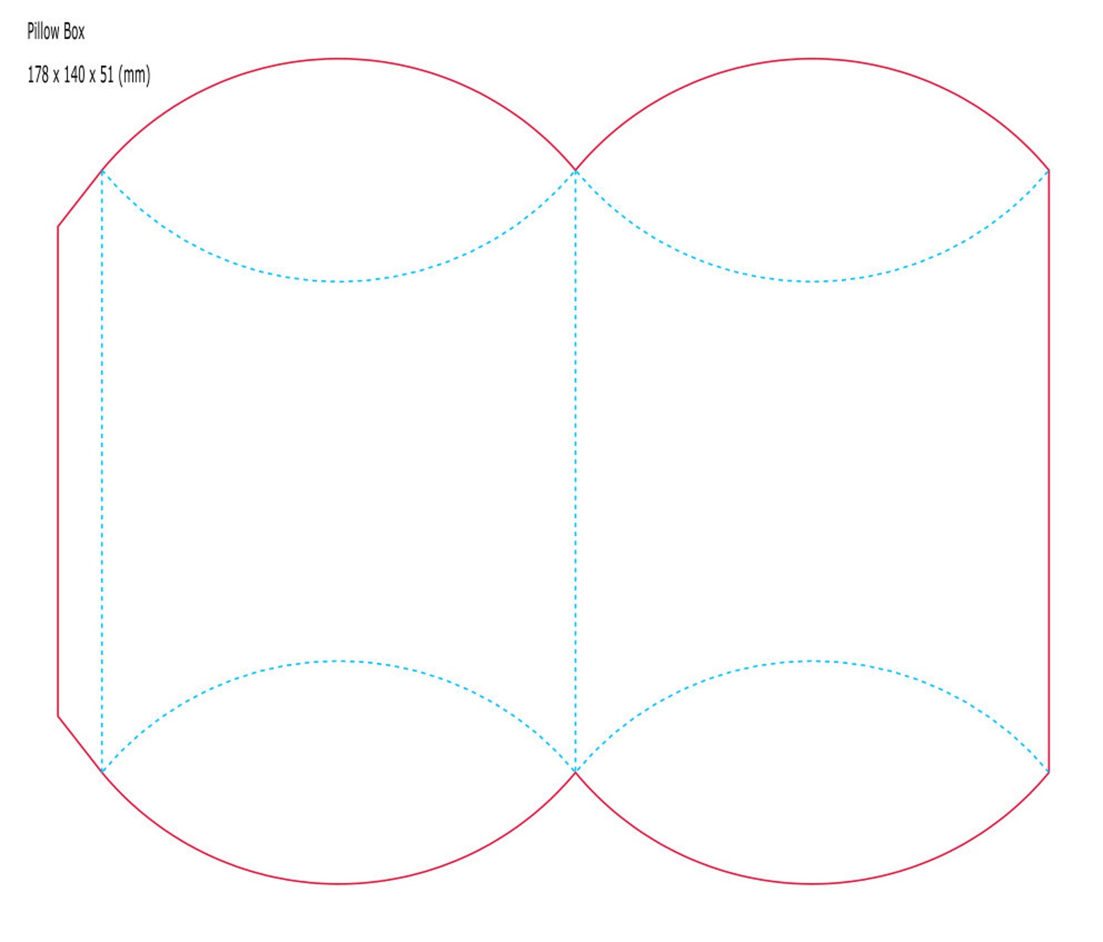Pillow box template 5.5x2x7inch 140x51x178mm PDF to print Etsy