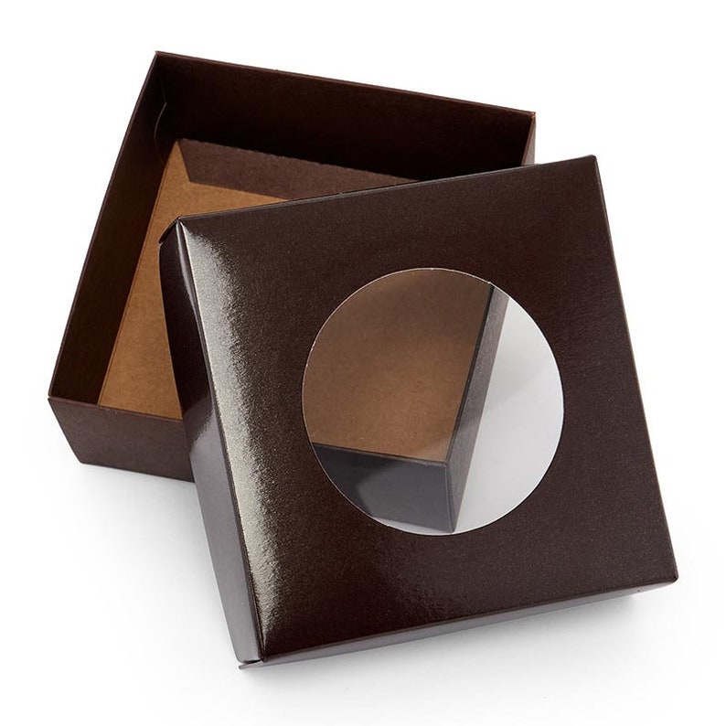 Template of Cookie Box With Round Window 4x4x1.75 - Etsy