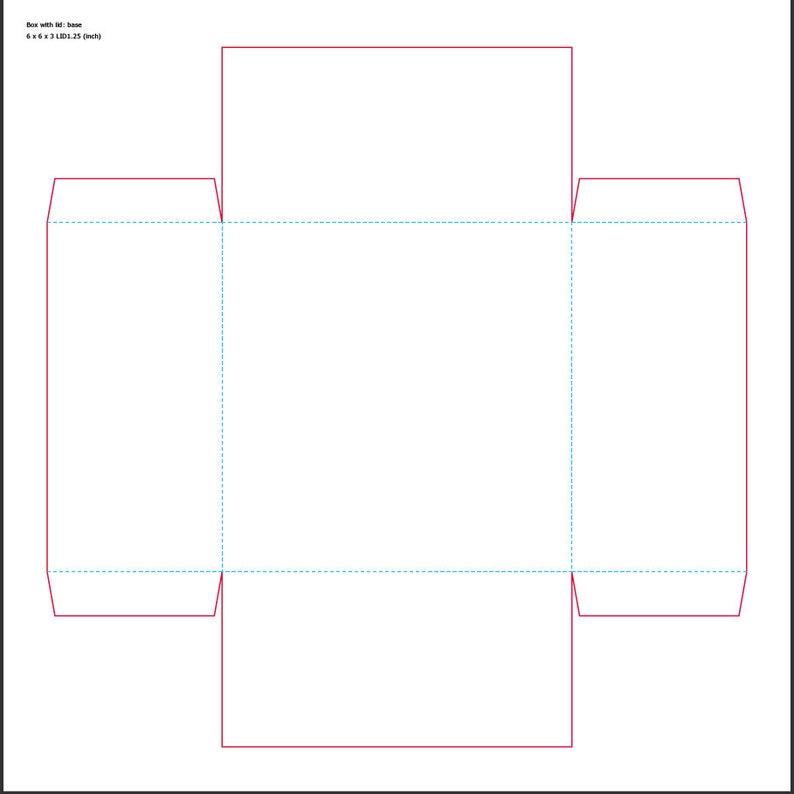 Download Box with lid template 6x6x3inch Favor Box Gift Box PDF SVG ...
