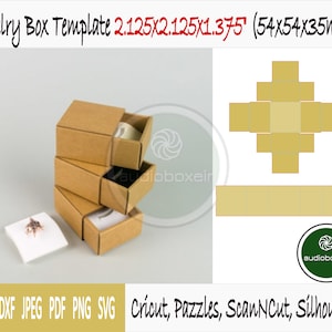 Template of box for jewelry with sleeve  (2.125&quot;x2.125&quot;x1.375&quot;)