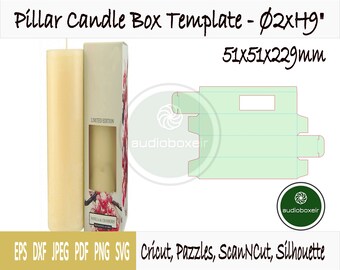 Template of box for pillar candle (2"x2"x9")