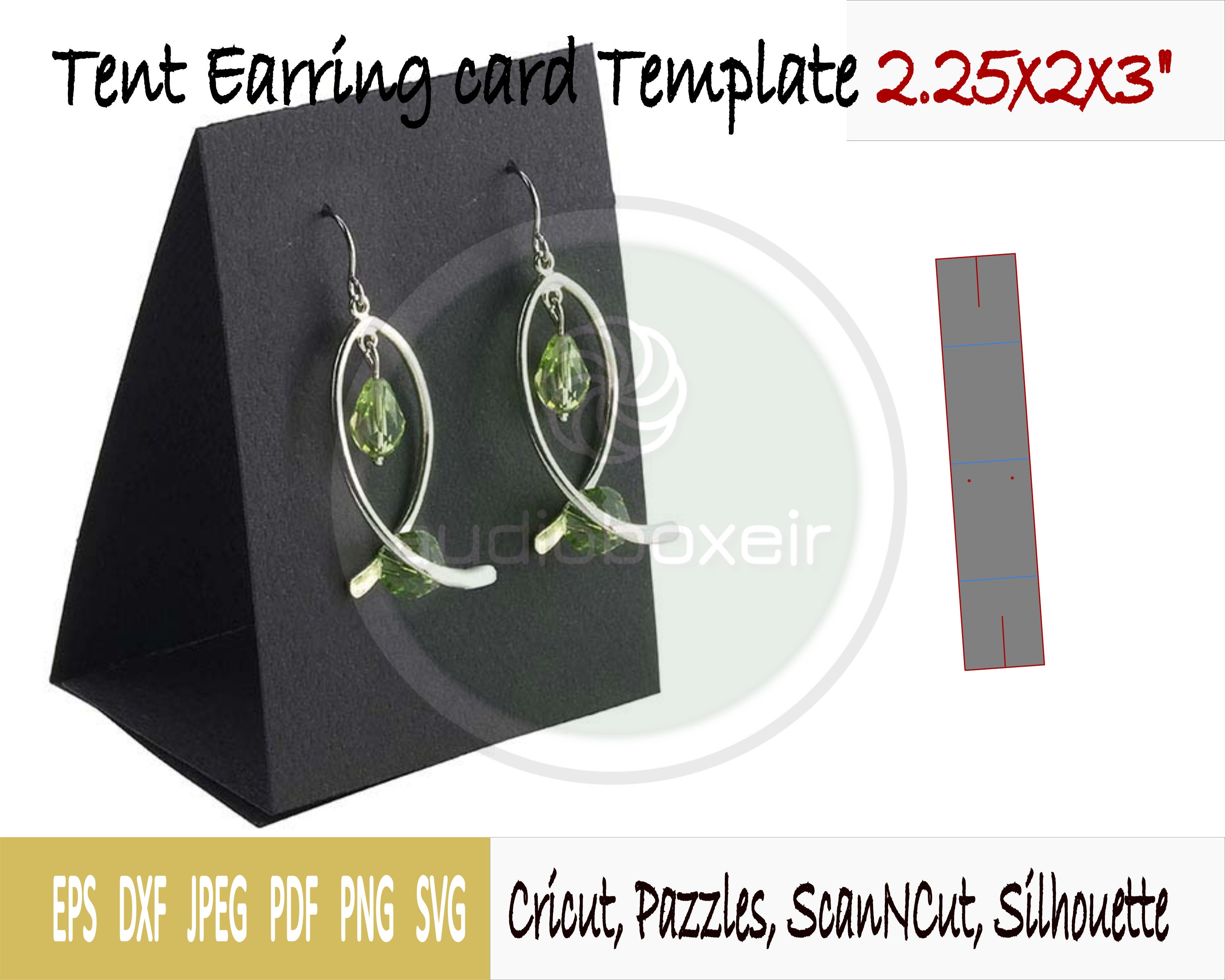 Tent Earring Card Template 2.25x2x3 PDF SVG DXF Eps Png Etsy