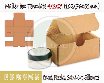 Template of box mailer (4"x3"x2")