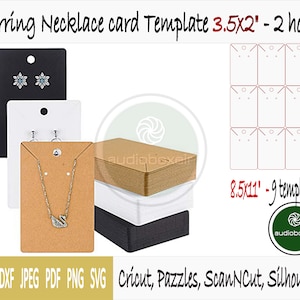 Template of earring necklace card (3.5&quot;x2.3&quot;) 2 holes