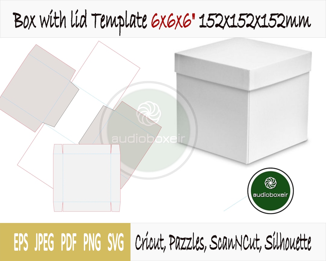 Template of Box With Lid (6