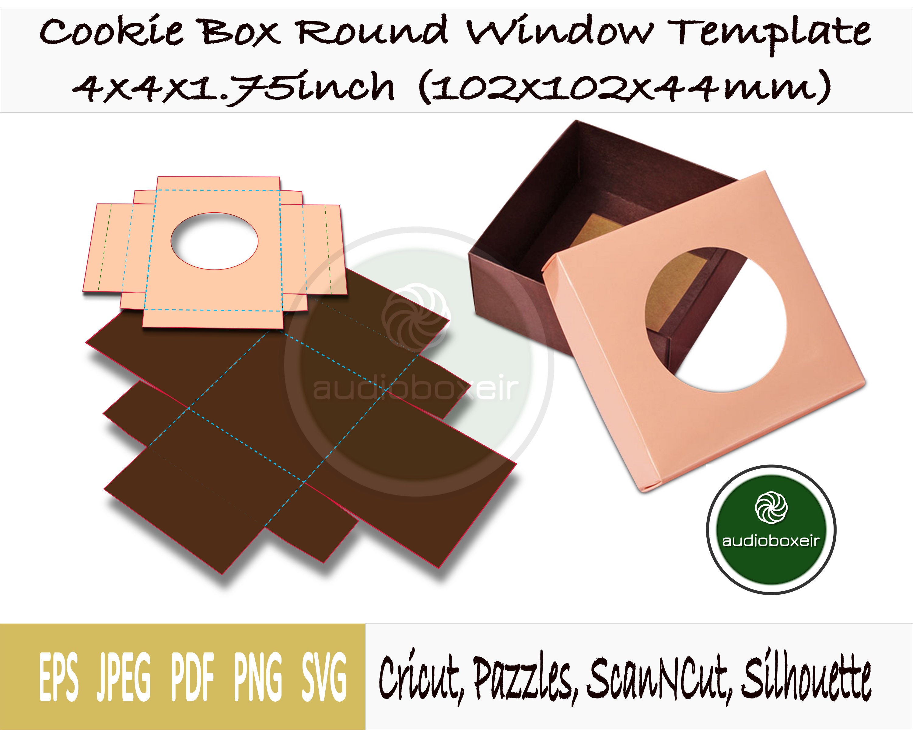 Template of Box for Round Hat 12x8x2 -   Box template, Gift box  template, Round hat