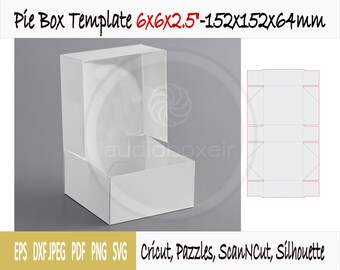 Template of box for pie (6"x6"x2.5")