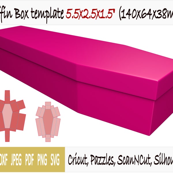 Template of box of coffin (5.5"x2.5"x1.5")