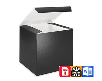 Gift Box Template 6x6x6inch 152x152x152mm Pdf Printable Svg Etsy