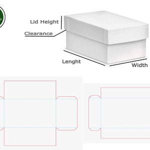 Template of box with lid 10x10x6 image 2