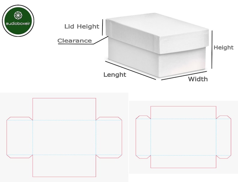 Template of box with lid 10x10x6 image 2
