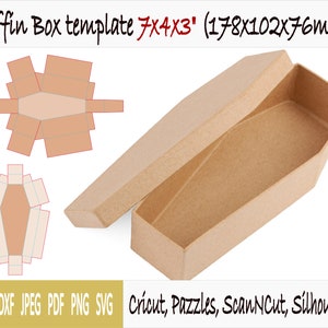 Template of box of coffin (7"x4"x3")