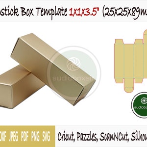 Sjabloon voor doos voor lippenstift (1 x 1 x 3,5 inch)