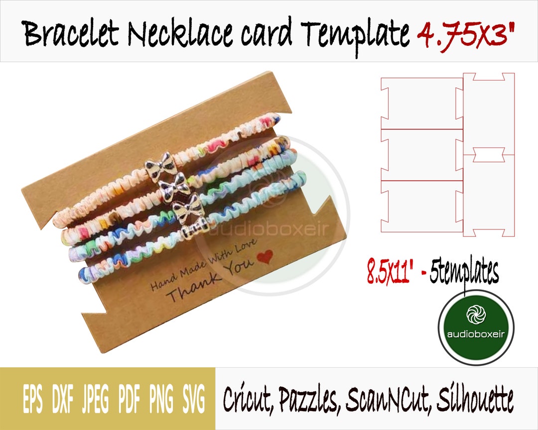 Template of Card for Bracelet or Necklace (4.75"x3") - Etsy