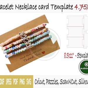 Template of card for bracelet or necklace (4.75"x3")