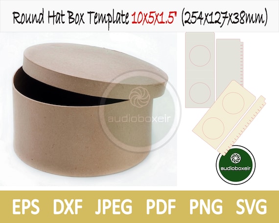 Template of Box for Round Hat 10x5x1.5 