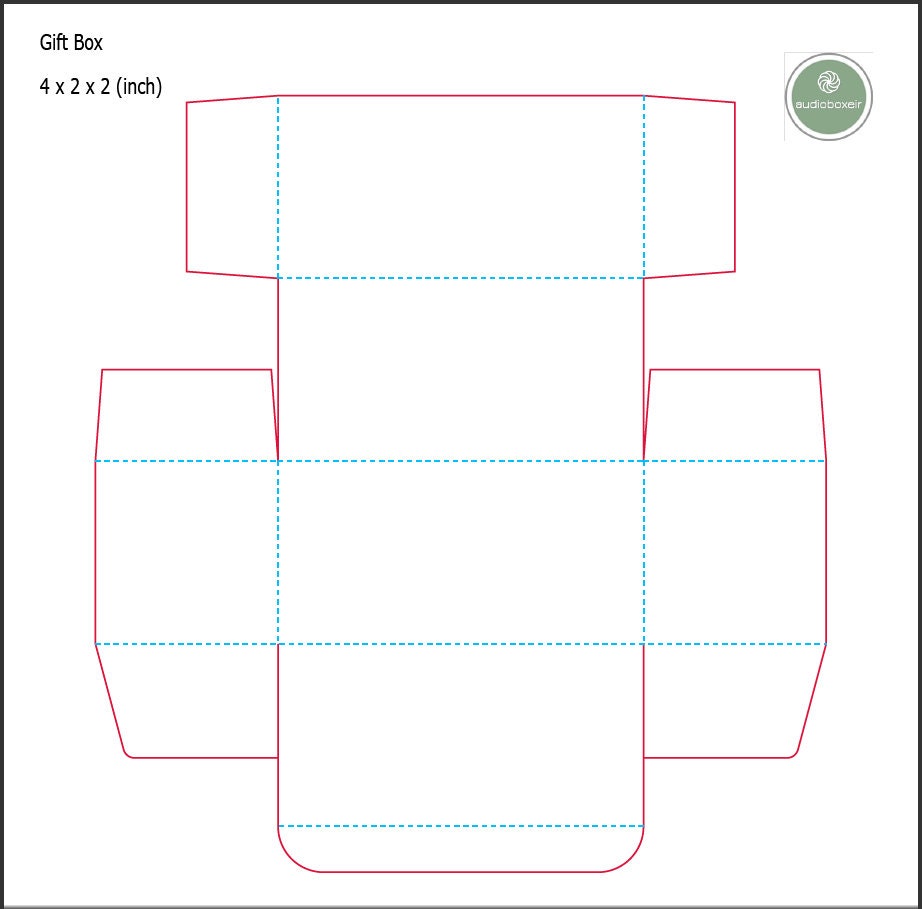 Gift Box Template 4x2x2inch 102x51x51mm PDF Printable SVG - Etsy
