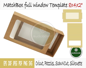 Template of matchbox with window (8"x4"x2")