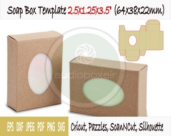 Template of soap box with oval window (2.5"x1.25"x3.5inch")