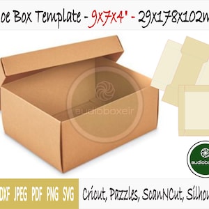 Plantilla de caja de zapatos (9"x7"x4")