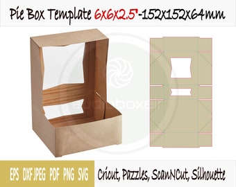 Template of box for pie (6"x6"x2.5")