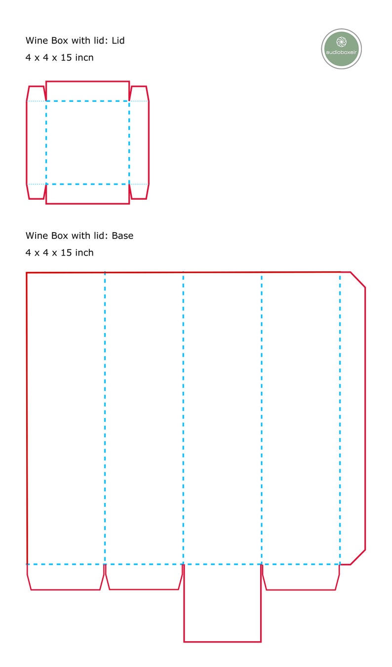 Wine Box With Lid Template 4x4x15inch Favor Gift Box PDF SVG - Etsy
