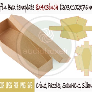 Plantilla de caja de ataúd (8"x4"x3")