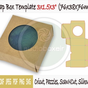 Template of soap box with round window (3&quot;x1.5&quot;x3&quot;)