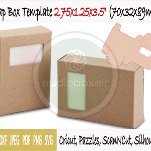Template of soap box with half window (2.75"x1.25"x3.5")