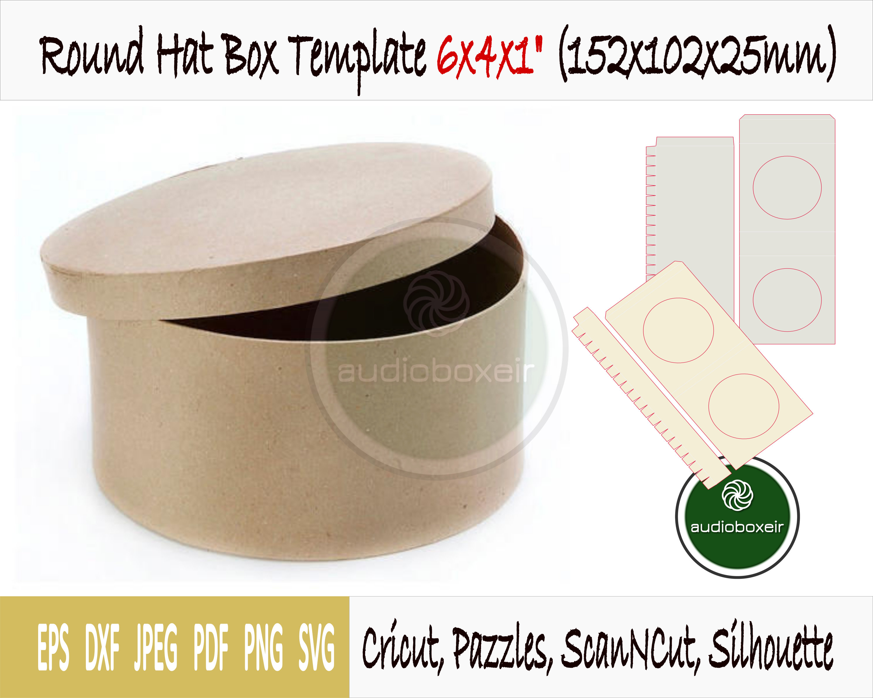 Grosgrain Paper Round Hat Box With a Strap 45cm Diameter, 35cm Diameter,  20cm Height/ethically Made With Recycled Paper Made in Japan 