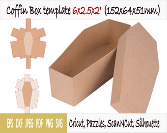 Template of box of coffin (6x2.5x2")