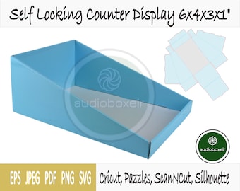 Sjabloon voor doos voor zelfsluitende toonbankdisplay (6"x4"x3"x1")