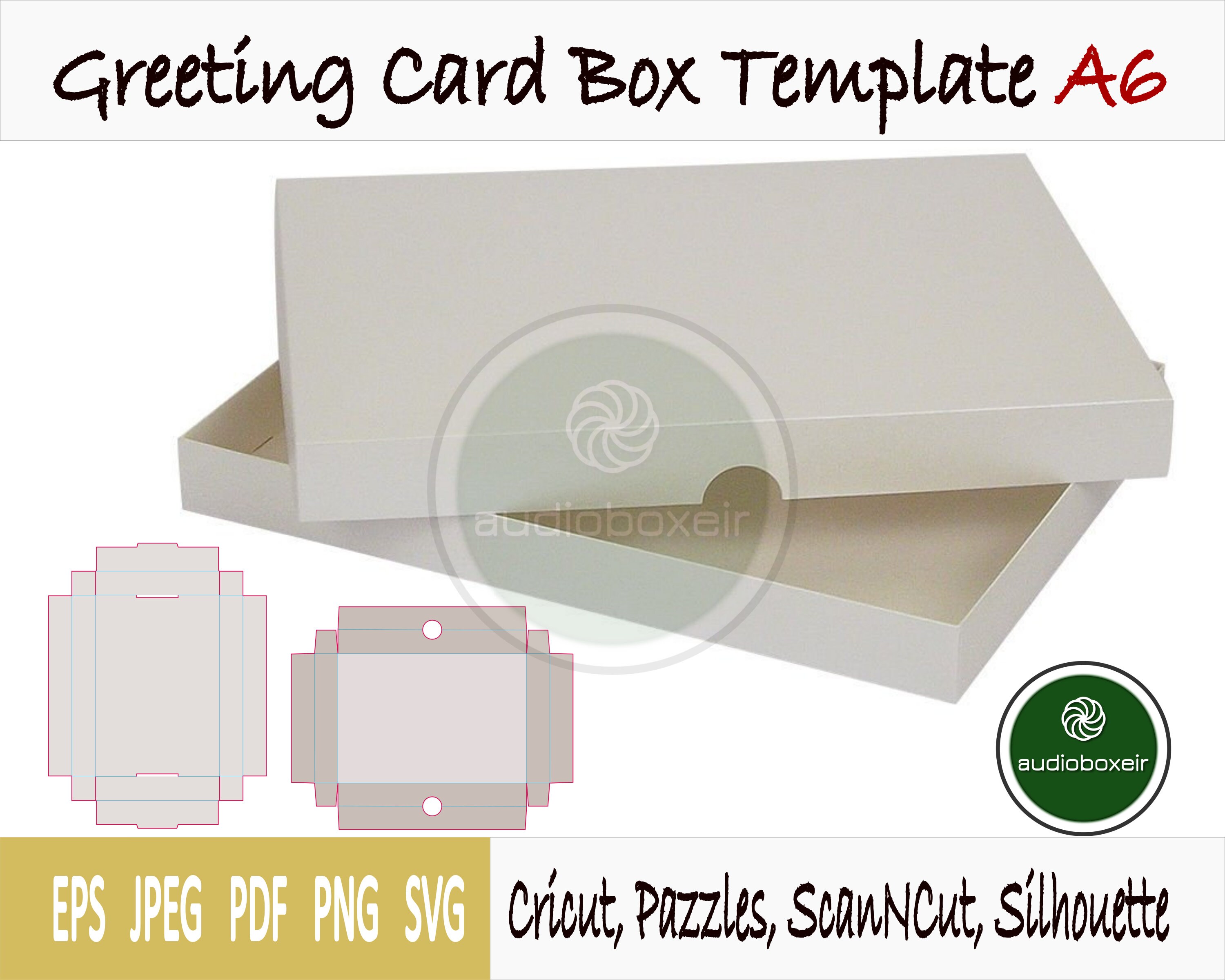Download Greeting Card Box Template A6 Invite Wedding Favor Gift Box Etsy