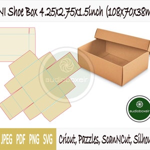 Template of box for shoe mini size  (4.25&quot;x2.75&quot;x1.5&quot;)